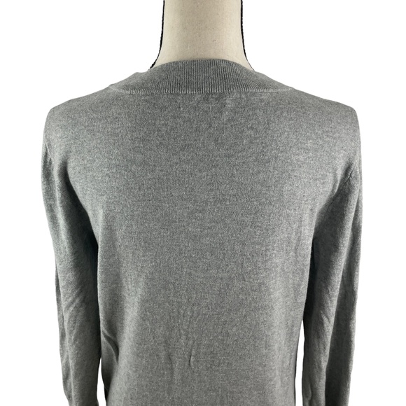 J. CREW MERCANTILE GRAY BOW NECK 3/4 SLEEVE SWEATER MEDIUM J7849 - Picture 6 of 9